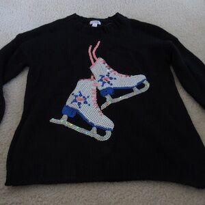 Xhilaration Women's Sequin Ice Skates Sweater